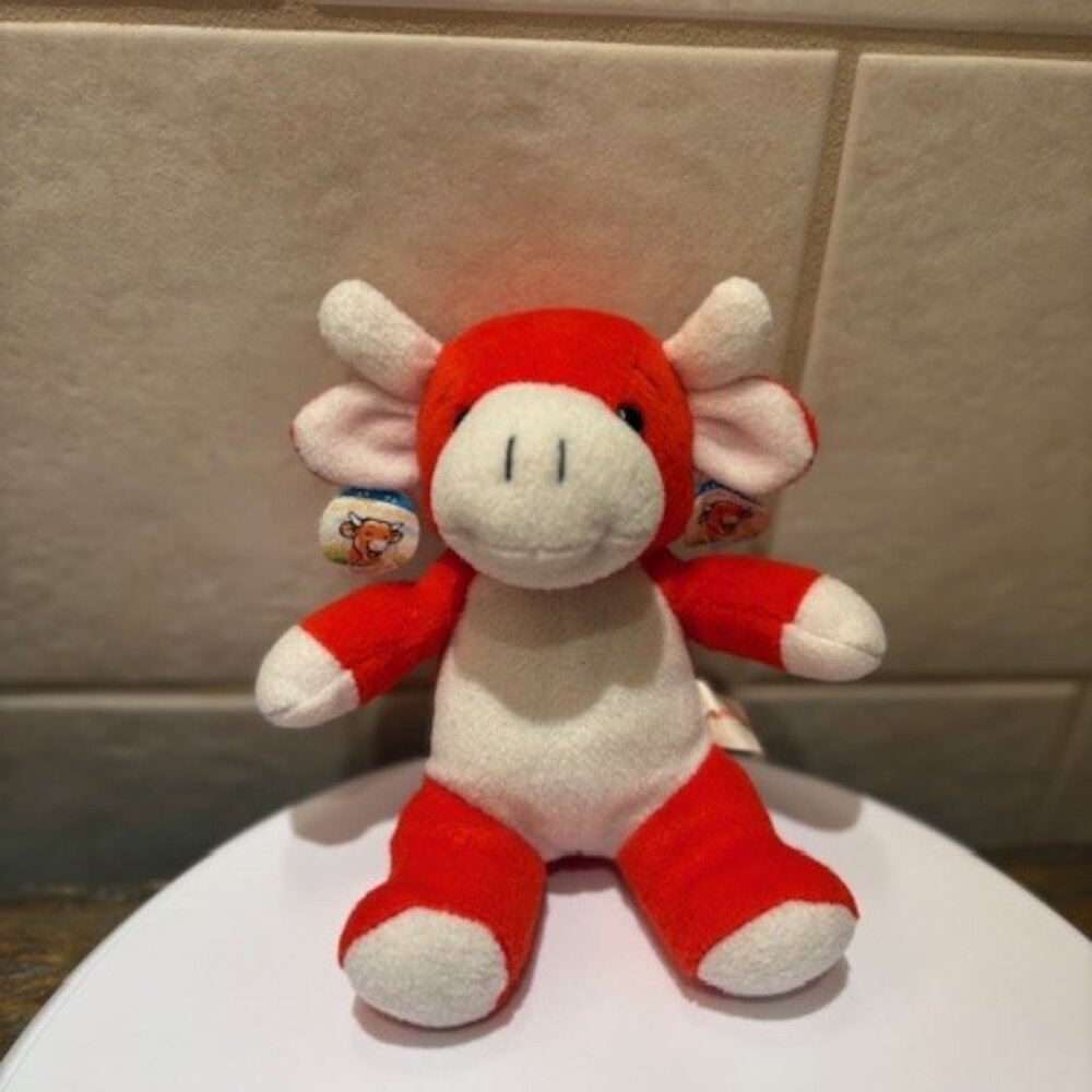 The Laughing Cow La vache qui rit Ted Rouge Plush Stuffed Animal Toutou 7” VTG
